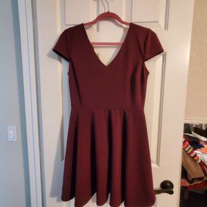 Purple V Neck Flowy Dress